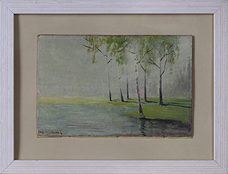 Krajobraz z brzozami