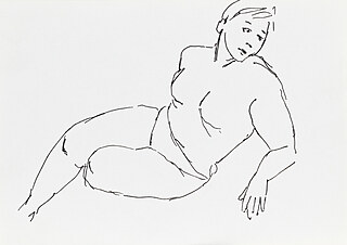 Akt kobiety leżącej na lewym boku