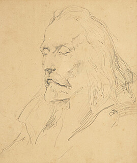 Głowa mężczyzny z przymkniętymi powiekami