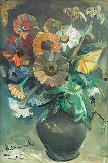 Bukiet różnokolorowych kwiatów, 1983 r.