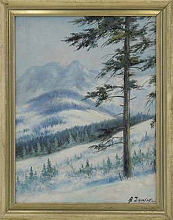 Widok na Giewont zimą