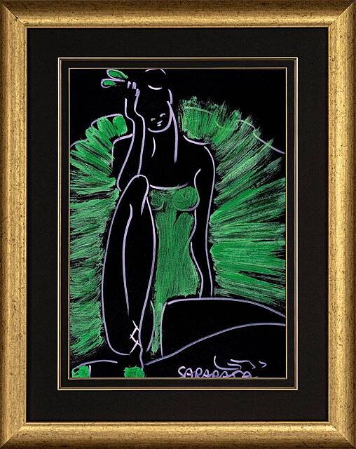 Zamyślona Balerina w zielonej sukience, 2026