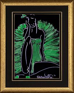 Zamyślona Balerina w zielonej sukience, 2026