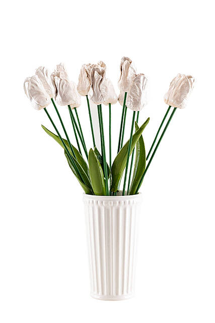 Bukiet tulipanów ceramicznych białych, 2026