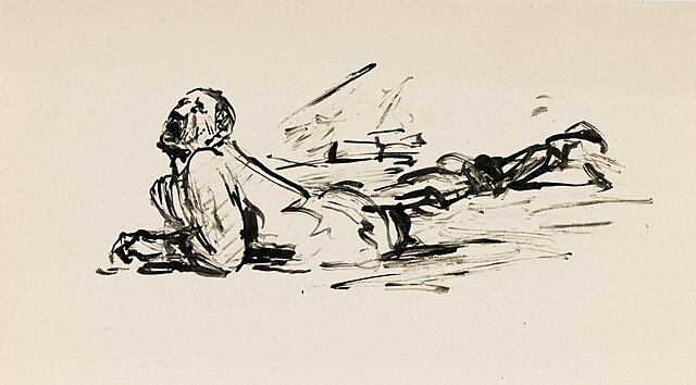 Szkice z wojny: ranny żołnierz