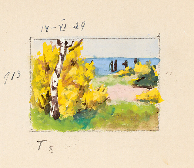 Krzewy i brzoza na wydmach, 1939