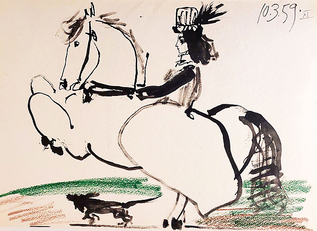 Jacqueline on horseback XI, z cyklu "Toros y Toreros", 1961