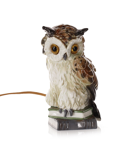 Lampka-pochłaniacz dymu "Sowa", Wytwórnia Wyrobów Ceramicznych „Steatyt”