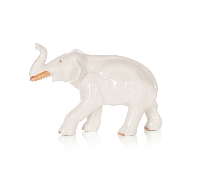Figurka "Słoń z podniesioną trąbą", Wytwórnia Wyrobów Ceramicznych „Steatyt”