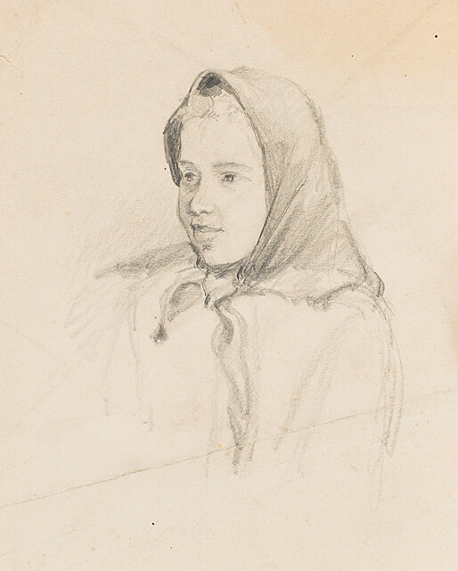 Popiersie kobiety w chuście 