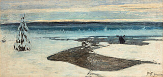 Zimowy wschód słońca na Polesiu, 1900 