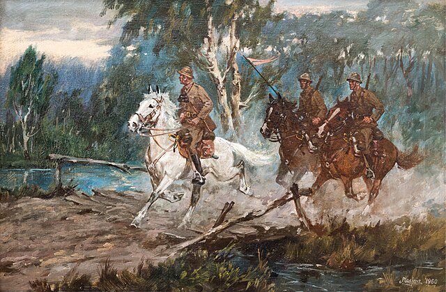 Ułani przeprawiający się przez rzekę, 1960