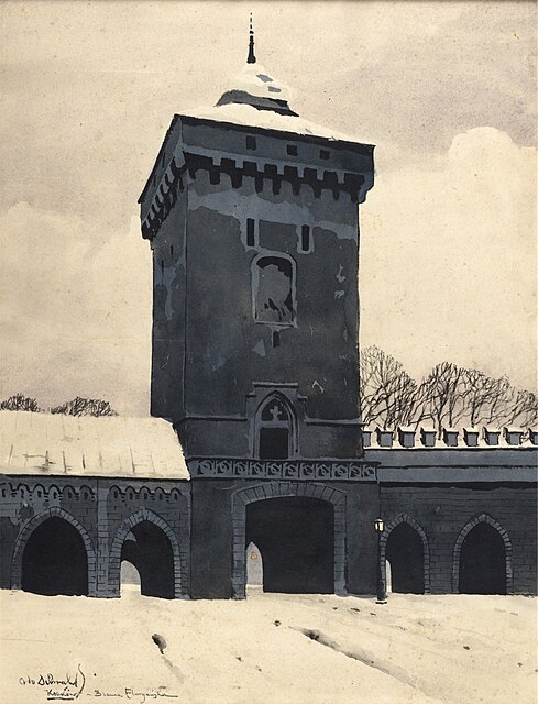 Widok na Bramę Floriańską w Krakowie