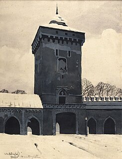 Widok na Bramę Floriańską w Krakowie