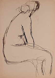 Szkic aktu kobiecego, lata 50-te XX w.