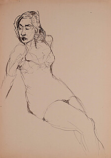 Szkic aktu kobiecego, lata 50-te XX w.