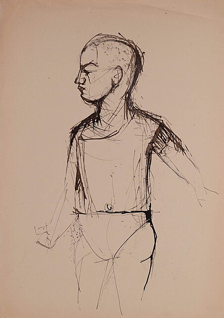 Szkic postaci chłopca, lata 50-te XX w.