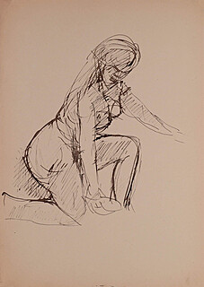 Szkic aktu kobiecego, lata 50-te XX w.