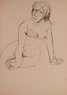 Szkic aktu kobiecego, lata 50-te XX w.