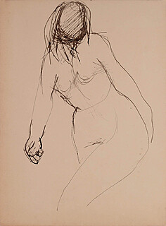 Szkic aktu kobiecego, lata 50-te XX w.