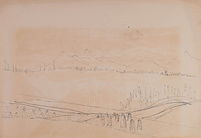 Szkic pejzażu, lata 50-te XX w.