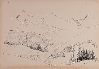 Szkic górskiego pejzażu