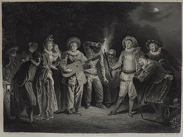 Maskarada wg Antoine Watteau (1684-1721)