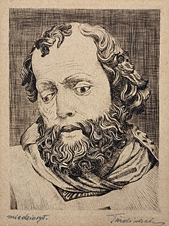 Głowa św. Piotra (fragment z Ołtarza Wita Stwosza w Kościele Mariackim w Krakowie)