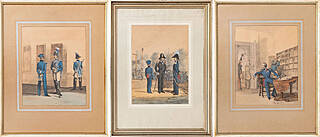 Bawarscy Gwardziści (tryptyk), XIX w.