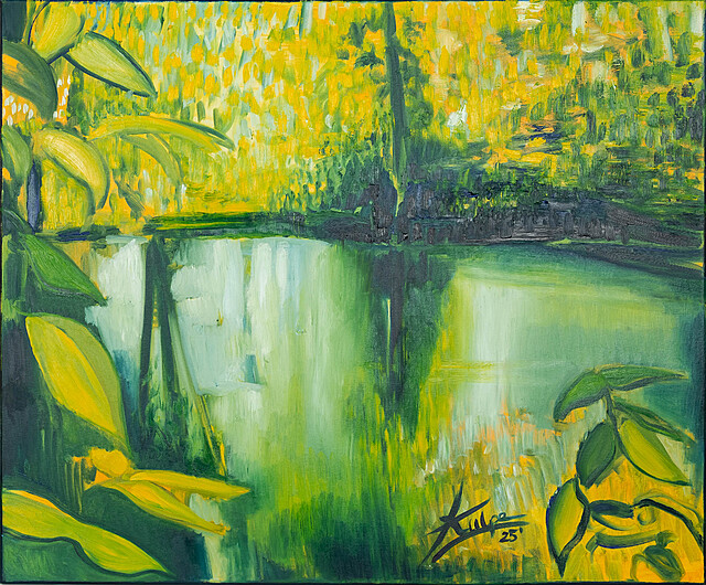 Wspomnienie znad stawu, z cyklu podróż przez sen, 2025