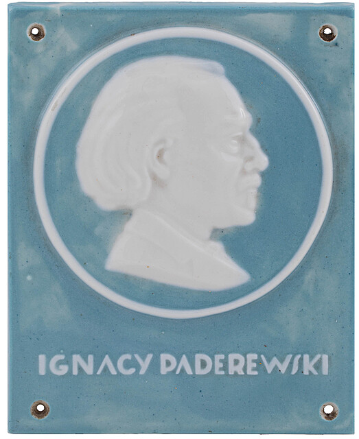 Plakieta z portretem Ignacego Paderewskiego, Ćmielów, l. 20. XX w.