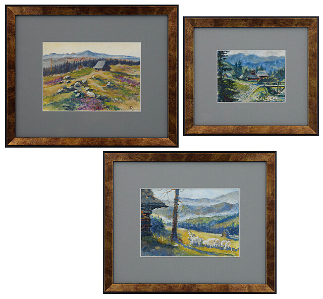 Zestaw 3 prac - Pejzaże górskie