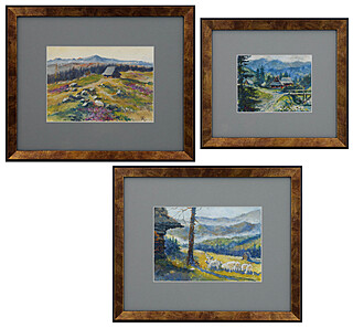 Zestaw 3 prac - Pejzaże górskie