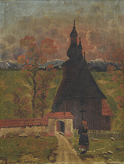 Przed kościółkiem w Rabce