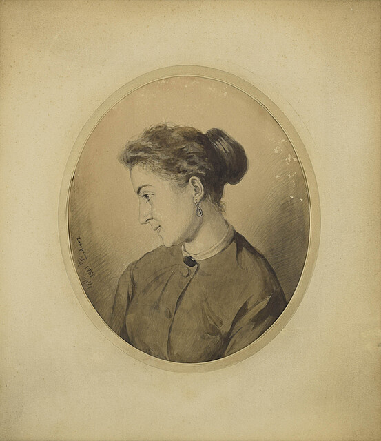 Portret żony artysty z profilu, 1868
