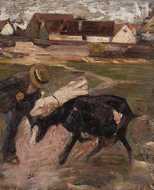 Postać z krowami, ok. 1915 r.