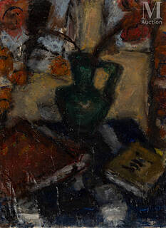 Martwa natura z kwiatami i książkami, ok. 1935 r.