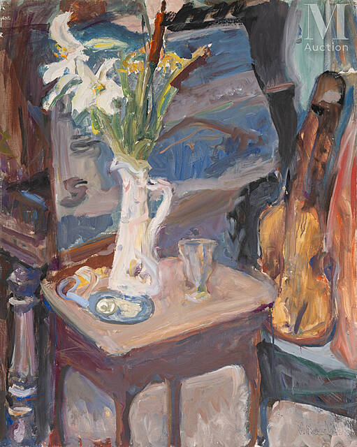 Martwa natura ze skrzypcami i bukietem