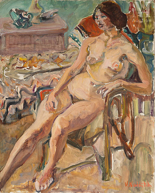 Akt modelki w fotelu, 1965 r.