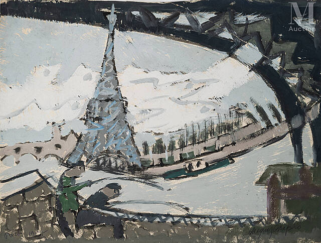 Rybacy na brzegach Sekwany, 1955 r.