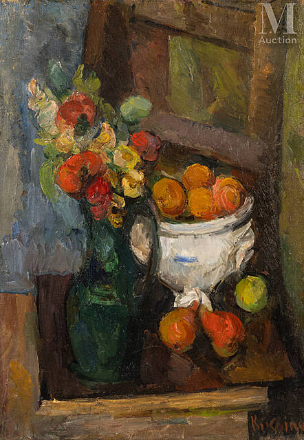 Martwa natura z miską owoców i kwiatów, ok. 1925 r.