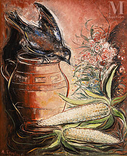 Martwa natura z ptakiem i kolbą kukurydzy, 1929 r.