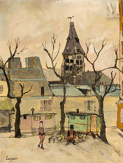 Artyści uliczni na placu wiejskim, ok. 1935 r.