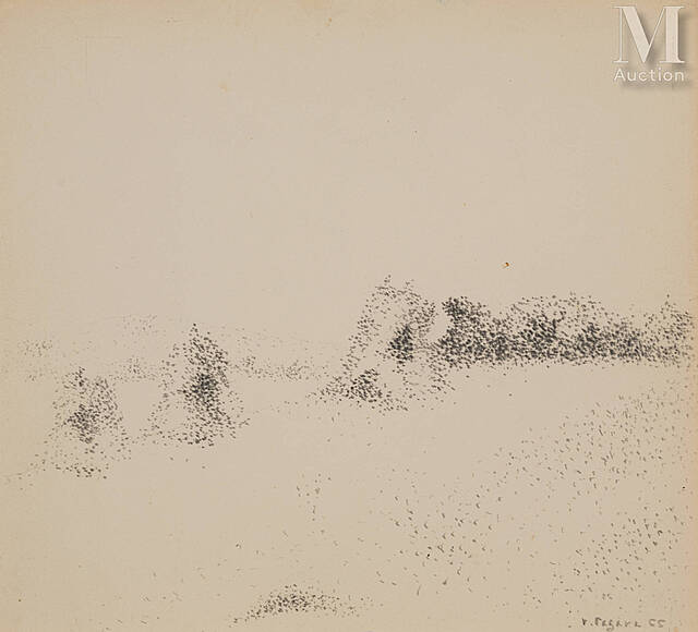 Krajobraz ze stogami siana, 1965 r.