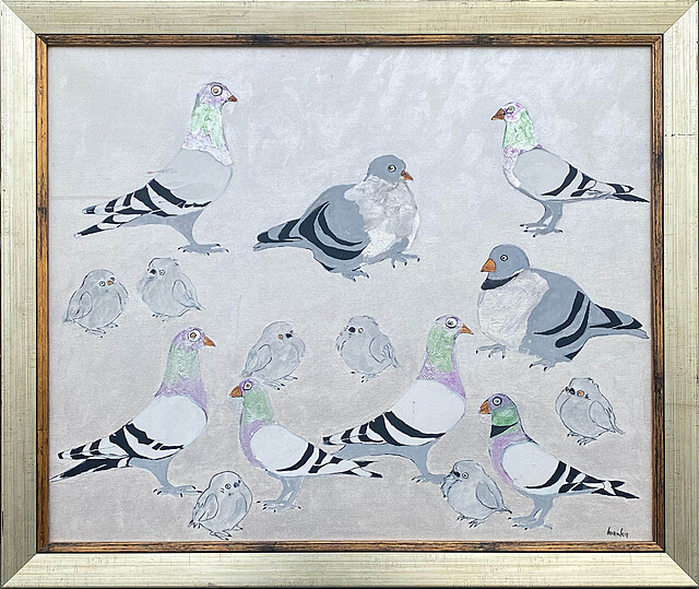 "Wróbelki elemerki wśród gołębi", niedatowany