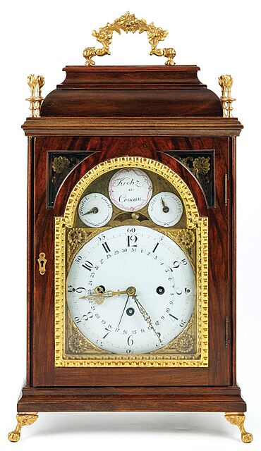 ZEGAR SZAFKOWY, Polska, Kraków, Jan Gotfryd Krosz, zegarmistrz Królewski Stanisława Augusta, 1780-1790