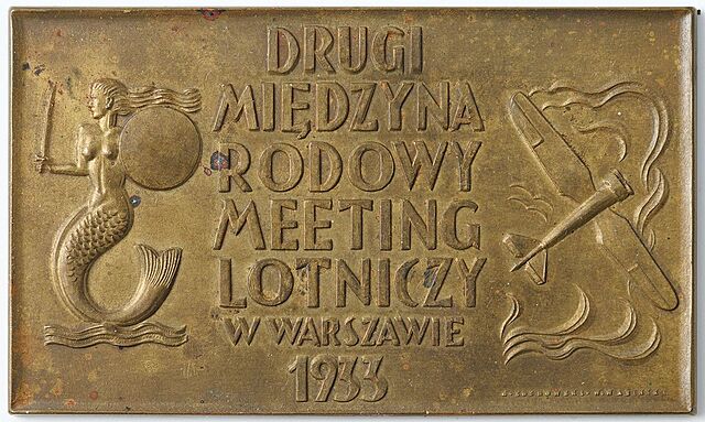 PLAKIETA, DRUGI MIĘDZYNARODOWY MEETING LOTNICZY W WARSZAWIE, 1933