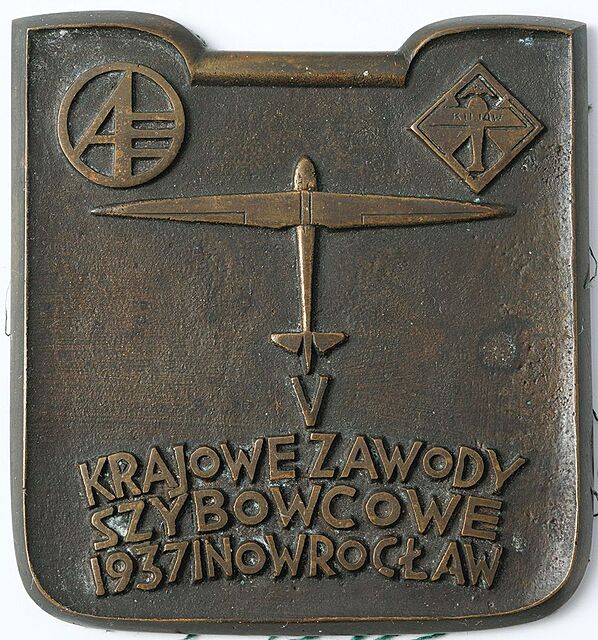 PLAKIETA, KRAJOWE ZAWODY SZYBOWCOWE, Inowrocław, 1937