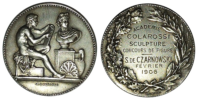 MEDAL NAGRODOWY DLA STANISŁAWA CZARNOWSKIEGO, Mennica Paryska, 1906