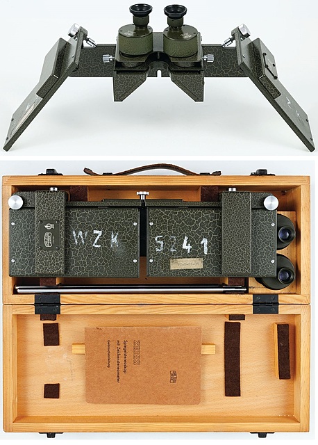 STEREOSKOP LUSTRZANY ZE STEREOMIKROMETREM, Niemcy, Carl Zeiss Jena, 1952